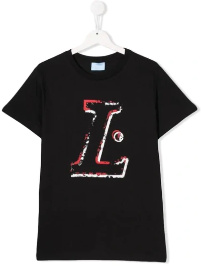 Lanvin Enfant Kids' Logo印花t恤 In Black