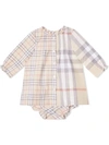 BURBERRY CONTRAST CHECK DRESS WITH BLOOMERS