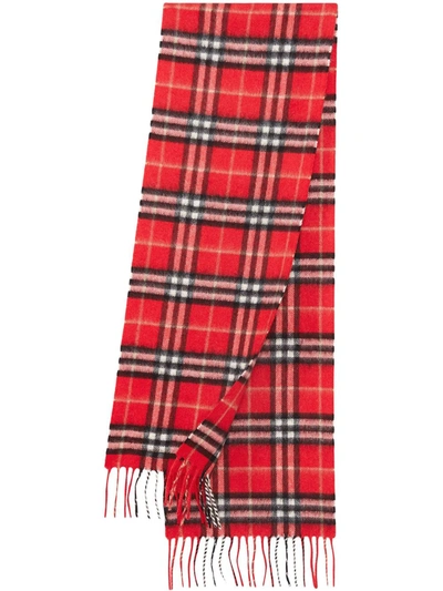 Burberry Kids' The Mini Classic Vintage Check Cashmere Scarf In Bright Red