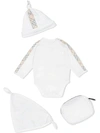 BURBERRY CHECK DETAIL COTTON THREE-PIECE BABY GIFT SET