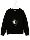 Dolce & Gabbana Logo Embroidered Jumper In Black