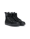 ANDREA MONTELPARE LAMINATED HIGH-TOP SNEAKERS
