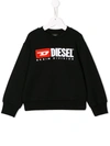 Diesel Kids' Embroidered Logo Sweatshirt In Black