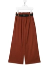 Andorine Loose-fit Flared Trousers In Brown