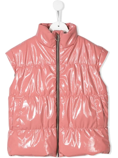 Andorine Kids' Leather Look Gilet In Pink