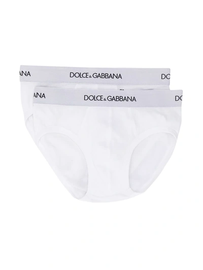 DOLCE & GABBANA LOGO-WAISTBAND BOXER BRIEFS (PACK OF TWO)