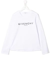 Givenchy Teen Printed Logo Sweatshirt In White