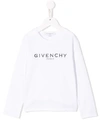 Givenchy Teen Printed Logo Sweatshirt In White