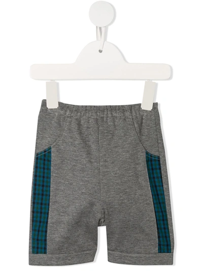 Familiar Babies' 格纹拼接短裤 In Grey