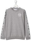 Philipp Plein Junior Kids' Logo Print Sweatshirt In Grey