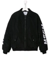 Msgm Logo Print Bomber Jacket In Black