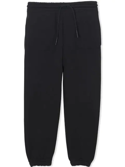 Burberry Teen Logo Detail Jersey Track Trousers In Black