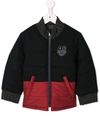 Familiar Two-tone Padded Jacket In Black