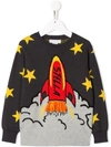 Stella Mccartney Rocket Ship Intarsia Jumper In Black