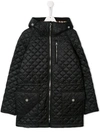 BURBERRY TEEN QUILTED HOODED PADDED JACKET