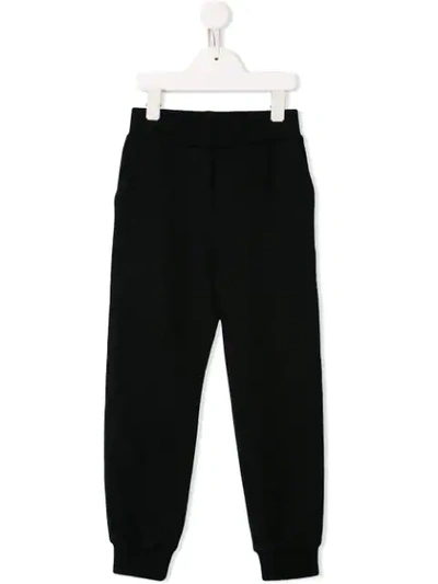 Fendi Kids' Raised-logo Track Pants In Black