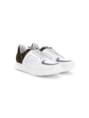 Fendi Ff Logo Panelled Sneakers In White