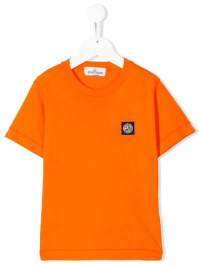 Stone Island Junior Kids' Logo贴花t恤 In Orange