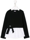 IL GUFO CONTRAST LONG-SLEEVE TOP