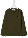 STONE ISLAND JUNIOR LOGO PATCH SWEATSHIRT