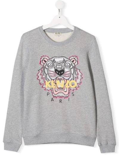 Kenzo Teen Tiger Sweatshirt In Grey