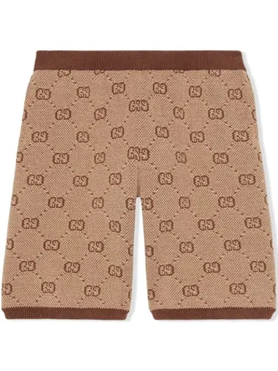 Gucci Kids' Children's Gg Wool Shorts In Brown