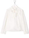 DOLCE & GABBANA PUSSY-BOW CREPE-DE-CHINE BLOUSE