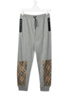BURBERRY TEEN VINTAGE CHECK PANEL TRACK TROUSERS