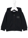 Dolce & Gabbana Jersey Hoodie With Logo Tag In Blue