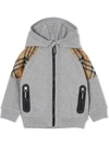 BURBERRY VINTAGE CHECK PANEL COTTON HOODED TOP