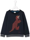 Paul Smith Junior Dinosaur Printed Sweatshirt In Blue