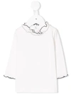 Il Gufo Ruffle Trim Top In White