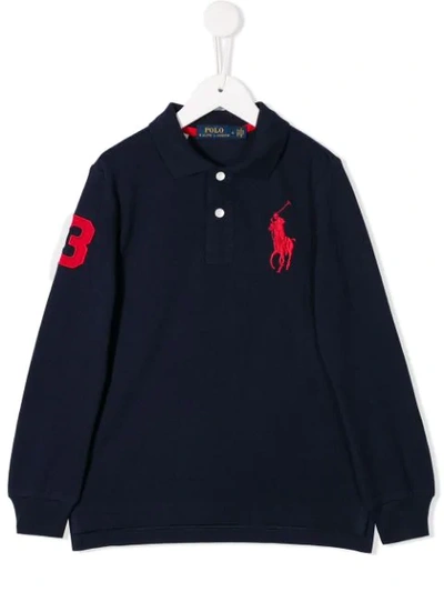 Ralph Lauren Teen Embroidered Logo Polo In Blue