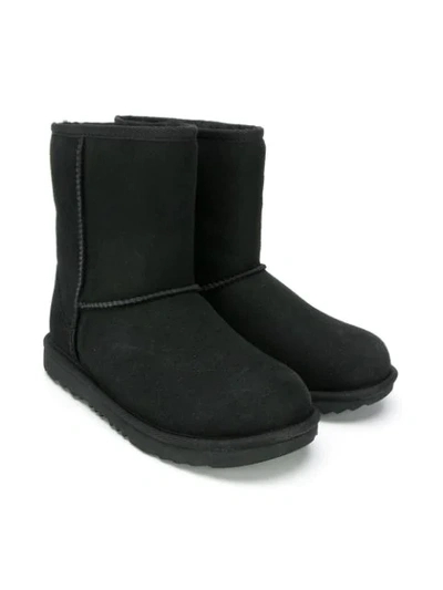 Ugg Kids' Classic Ii Short Boots In Black/black