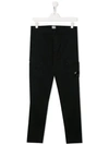 C.p. Company Goggle Insert Cargo Trousers In Black