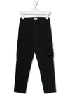 C.p. Company Goggle Insert Cargo Trousers In Black