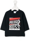 Hugo Boss Logo Print Top In Blue