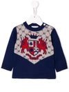 GUCCI COAT OF ARMS INTARSIA SWEATER