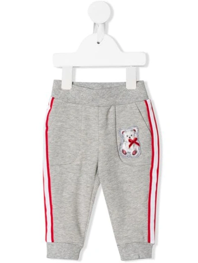 Monnalisa Babies' 泰迪熊logo运动裤 In Gray