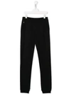 Philipp Plein Junior Heart Print Studded Track Pants In Black