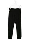 PHILIPP PLEIN JUNIOR HEART PRINT STUDDED TRACK PANTS