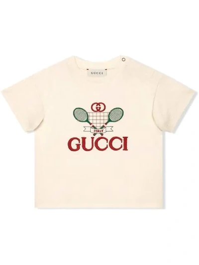 Gucci Baby T-shirt With  Tennis In White