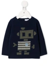 IL GUFO ROBOT EMBROIDERED SWEATER