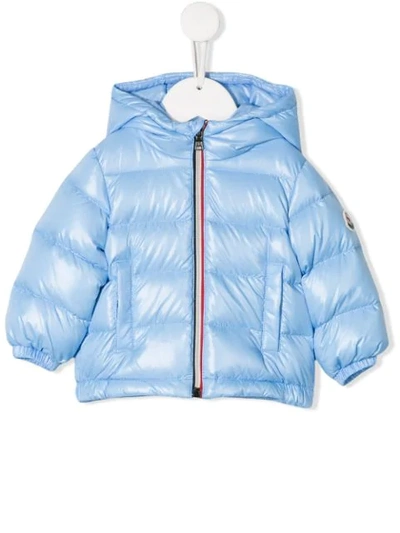 Moncler Babies' Zip-up Puffer Jacket In Blue