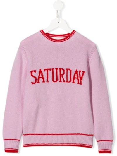 Alberta Ferretti Kids' 羊绒&羊毛提花针织毛衣 In Pink
