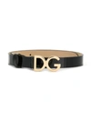 DOLCE & GABBANA DG-BUCKLE PATENT LEATHER BELT