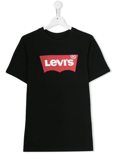 Levi's Teen Logo Print T-shirt In Black