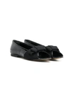 Lanvin Enfant Open Toe Bow Sandals In Black
