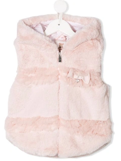 Lapin House Kids' Faux Fur Gilet In Pink