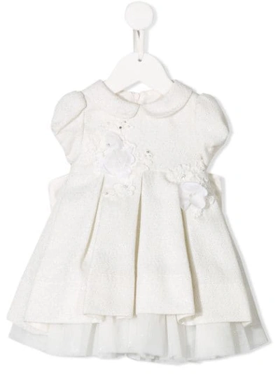 Lapin House Babies' 花卉缝饰连衣裙 In White